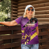 Custom Trinidad and Tobago Cricket Women Polo Shirt Come On Knight Riders Purple Version