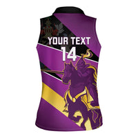 Custom Trinidad and Tobago Cricket Women Sleeveless Polo Shirt Come On Knight Riders Purple Version