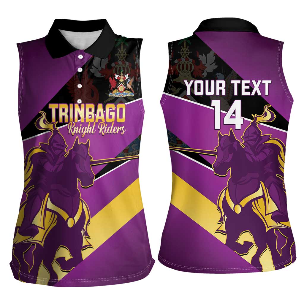 Custom Trinidad and Tobago Cricket Women Sleeveless Polo Shirt Come On Knight Riders Purple Version