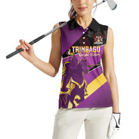 Custom Trinidad and Tobago Cricket Women Sleeveless Polo Shirt Come On Knight Riders Purple Version