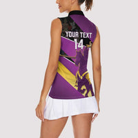 Custom Trinidad and Tobago Cricket Women Sleeveless Polo Shirt Come On Knight Riders Purple Version