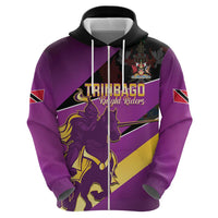 Custom Trinidad and Tobago Cricket Zip Hoodie Come On Knight Riders Purple Version