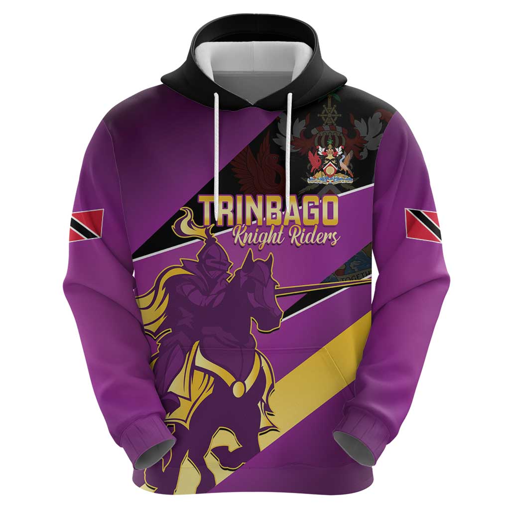 Custom Trinidad and Tobago Cricket Zip Hoodie Come On Knight Riders Purple Version