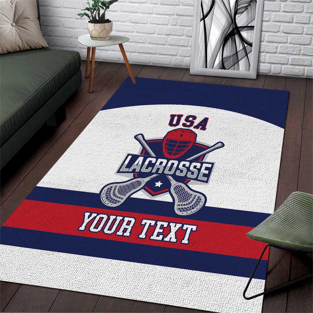 Custom United States Lacrosse Area Rug Go Champions White Version