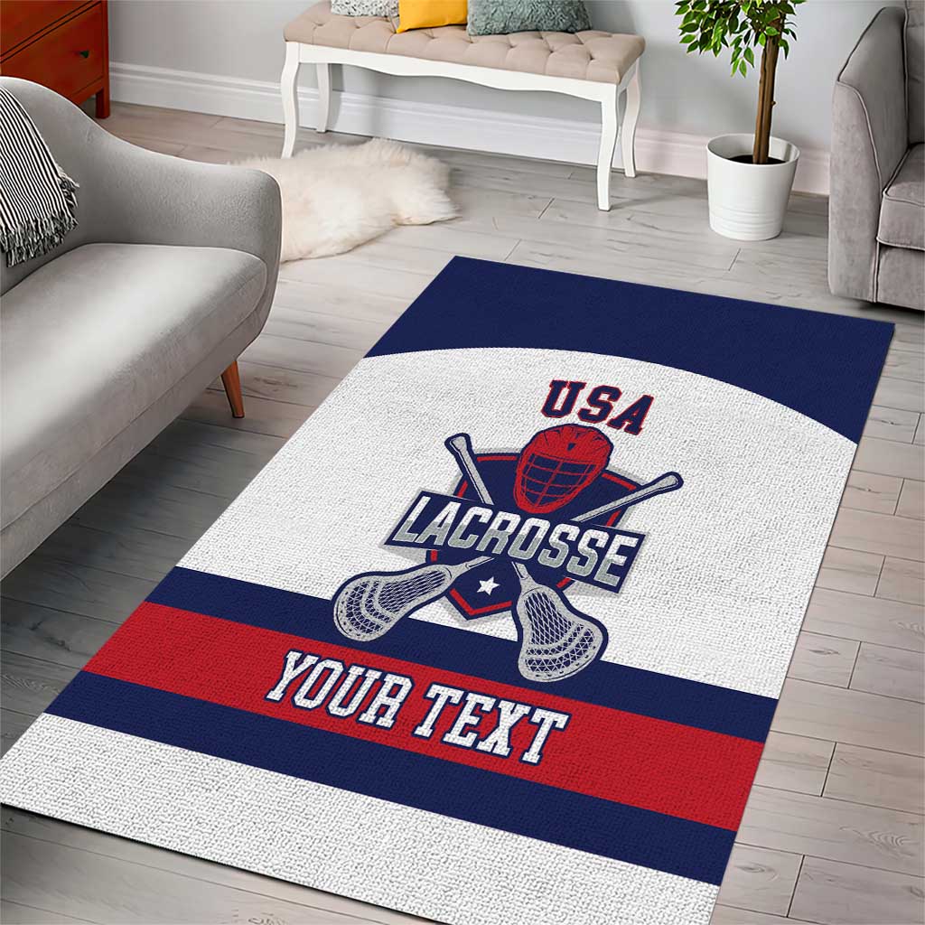 Custom United States Lacrosse Area Rug Go Champions White Version