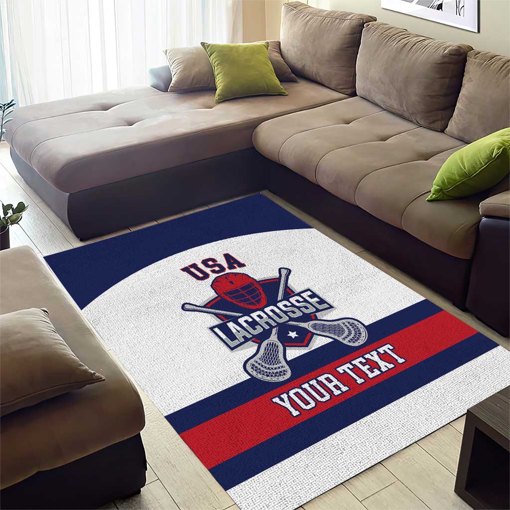 Custom United States Lacrosse Area Rug Go Champions White Version