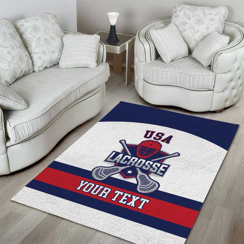 Custom United States Lacrosse Area Rug Go Champions White Version
