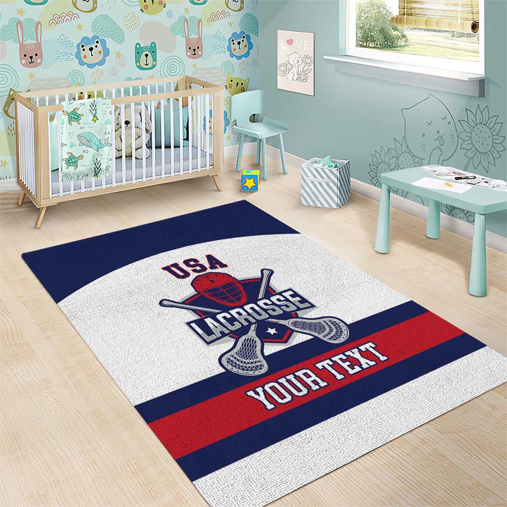 Custom United States Lacrosse Area Rug Go Champions White Version