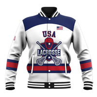 Custom United States Lacrosse Baseball Jacket Go Champions White Version