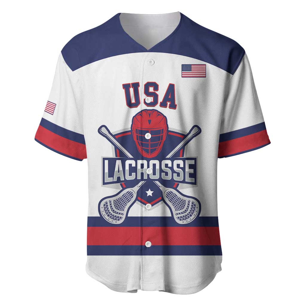 Custom United States Lacrosse Baseball Jersey Go Champions White Version