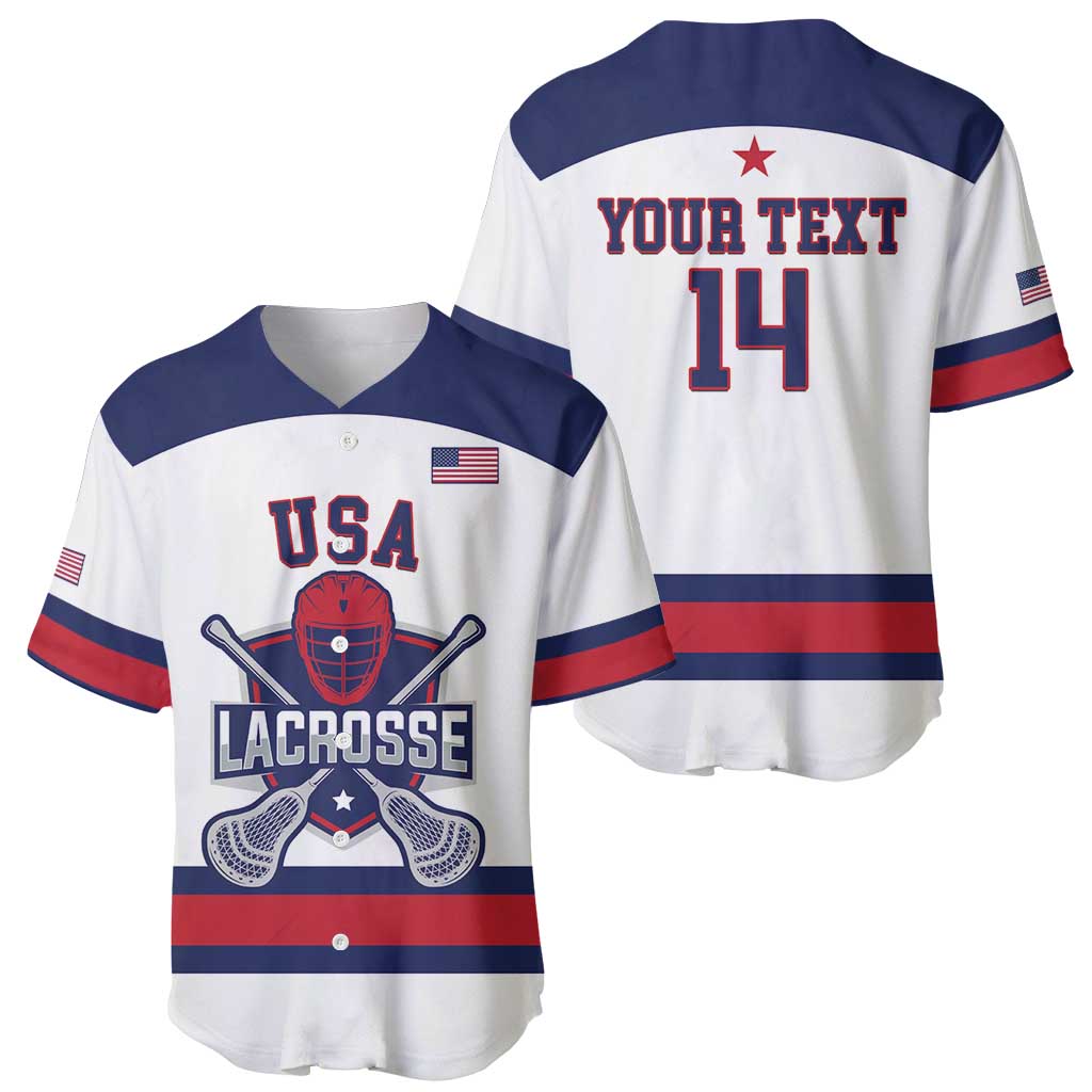Custom United States Lacrosse Baseball Jersey Go Champions White Version