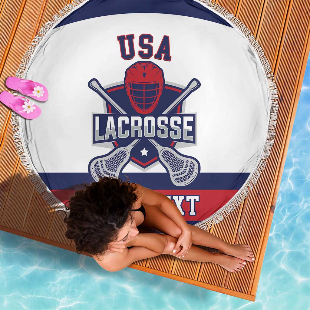 Custom United States Lacrosse Beach Blanket Go Champions White Version
