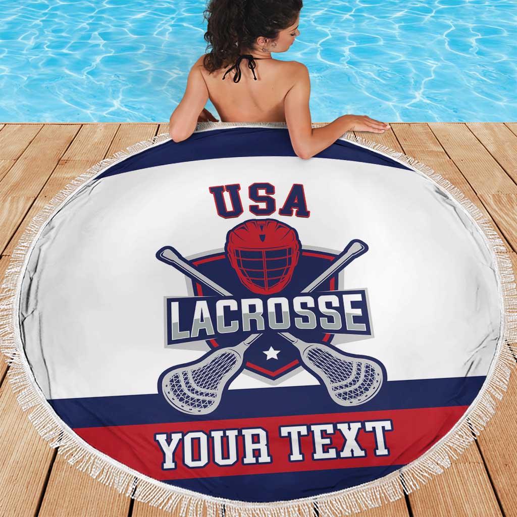Custom United States Lacrosse Beach Blanket Go Champions White Version
