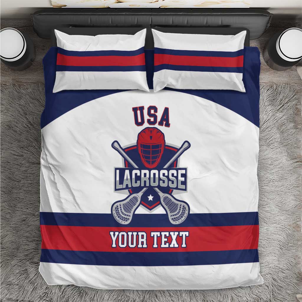 Custom United States Lacrosse Bedding Set Go Champions White Version