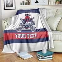 Custom United States Lacrosse Blanket Go Champions White Version