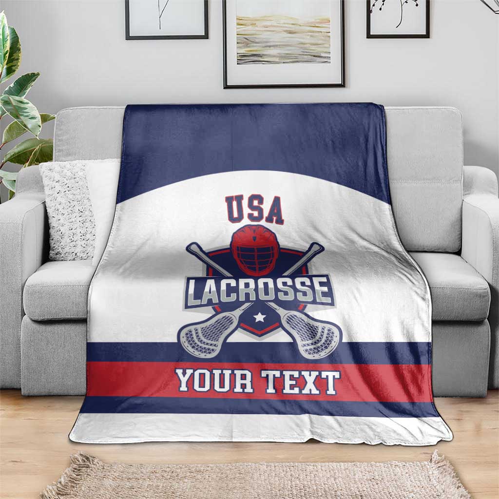 Custom United States Lacrosse Blanket Go Champions White Version
