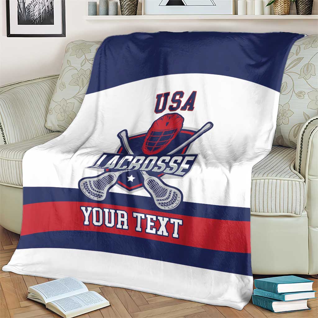 Custom United States Lacrosse Blanket Go Champions White Version