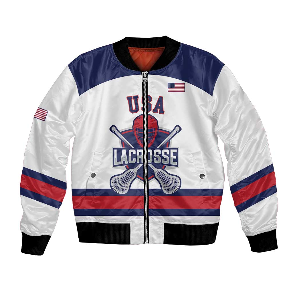 Custom United States Lacrosse Bomber Jacket Go Champions White Version