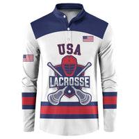 Custom United States Lacrosse Button Sweatshirt Go Champions White Version
