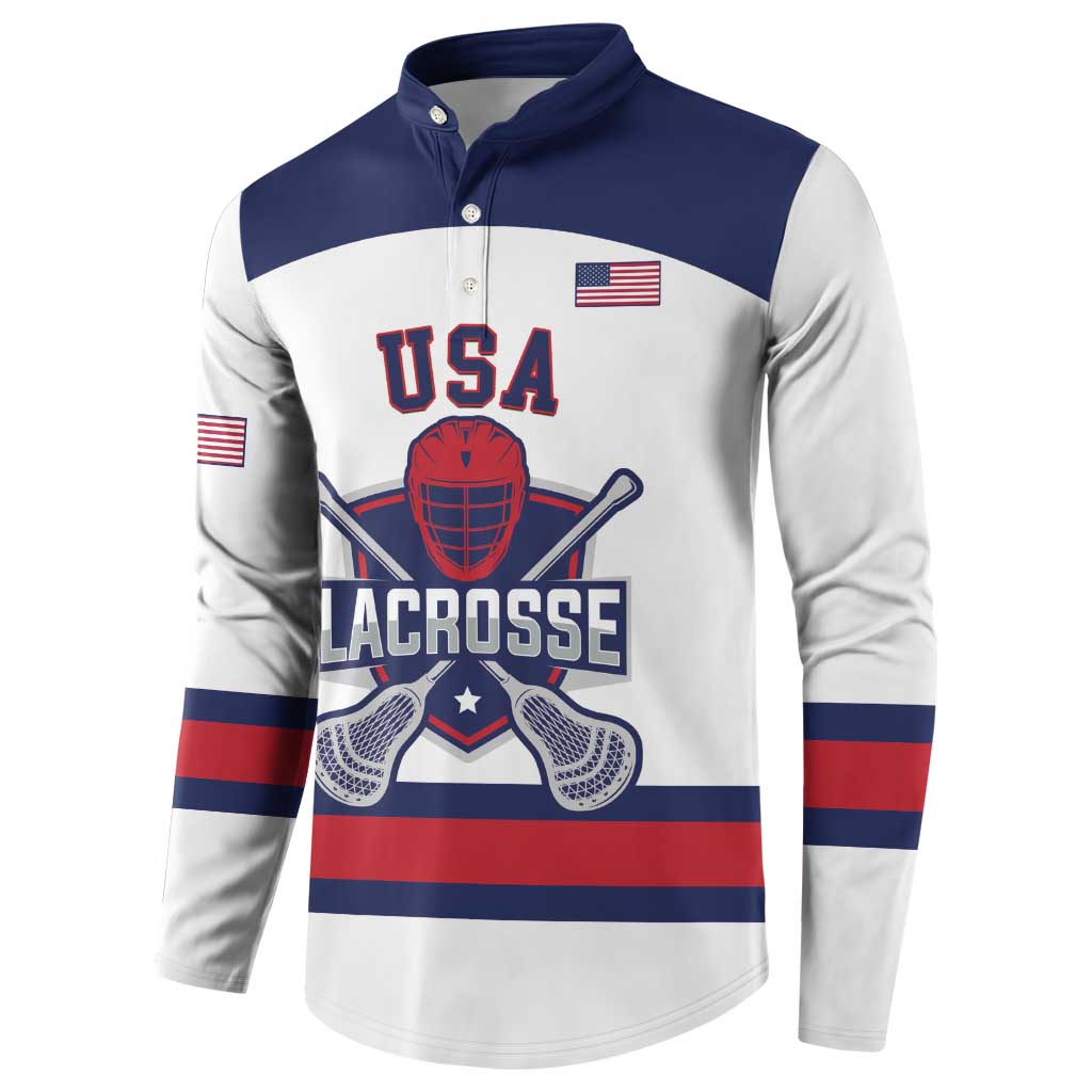 Custom United States Lacrosse Button Sweatshirt Go Champions White Version