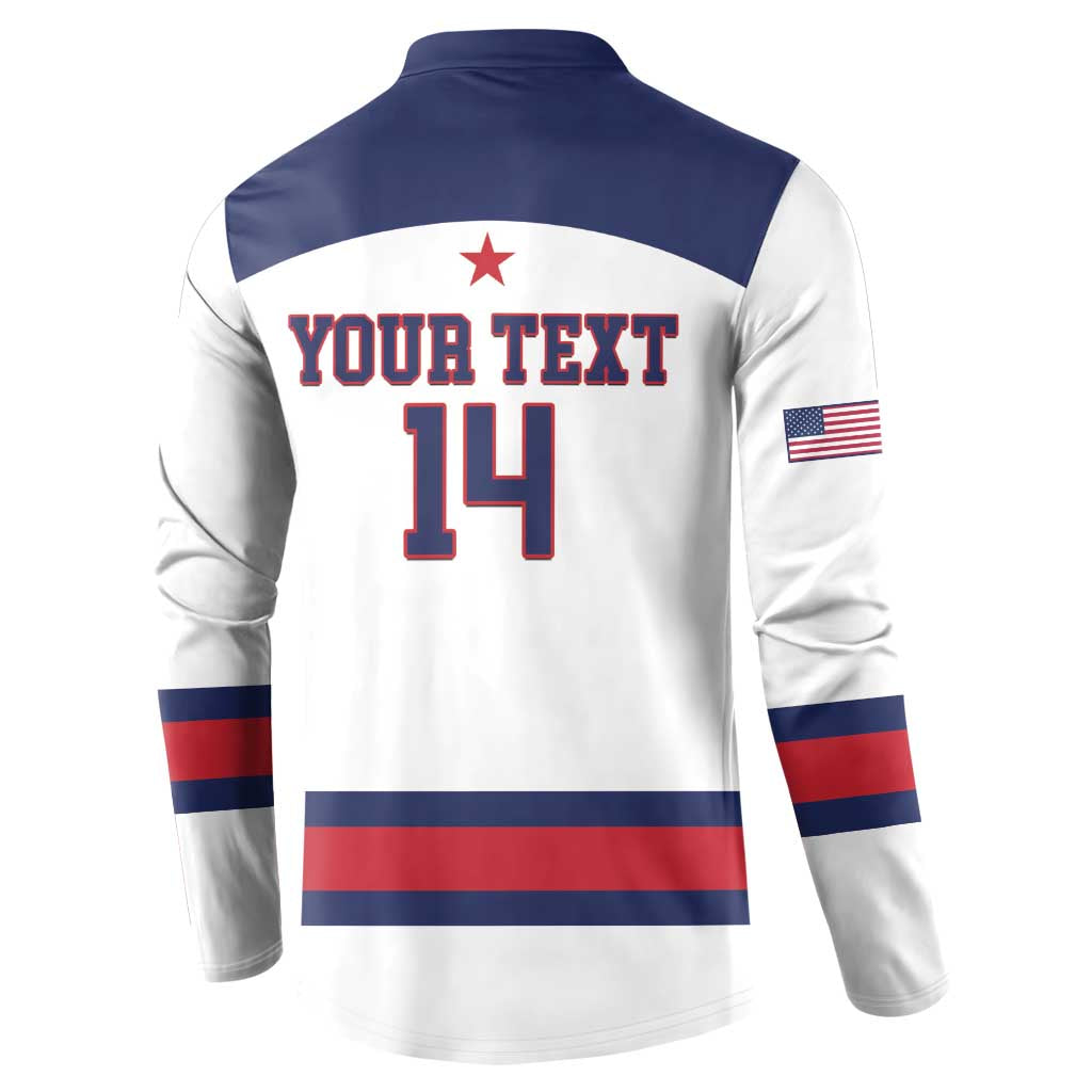 Custom United States Lacrosse Button Sweatshirt Go Champions White Version