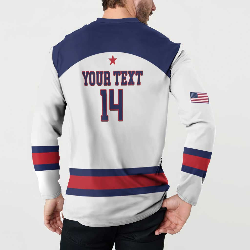 Custom United States Lacrosse Button Sweatshirt Go Champions White Version