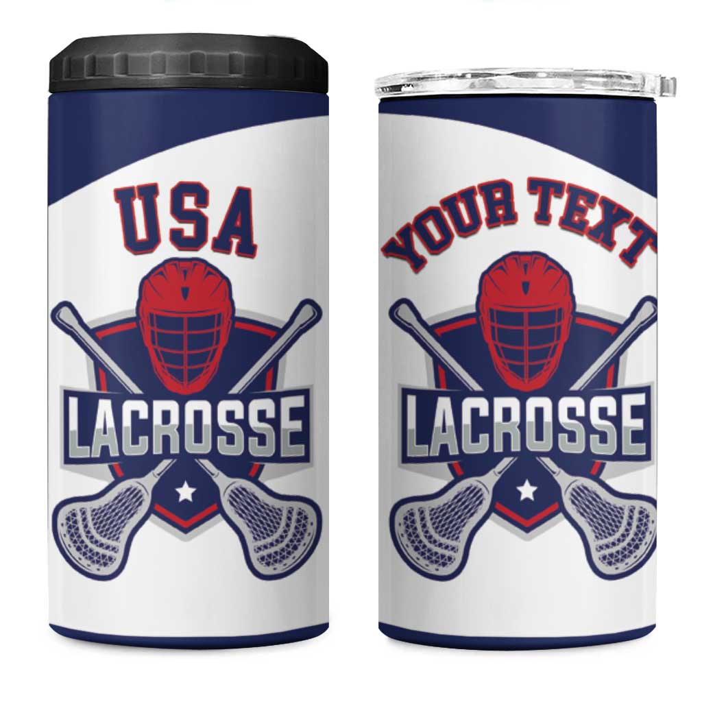 Custom United States Lacrosse 4 in 1 Can Cooler Tumbler Go Champions White Version