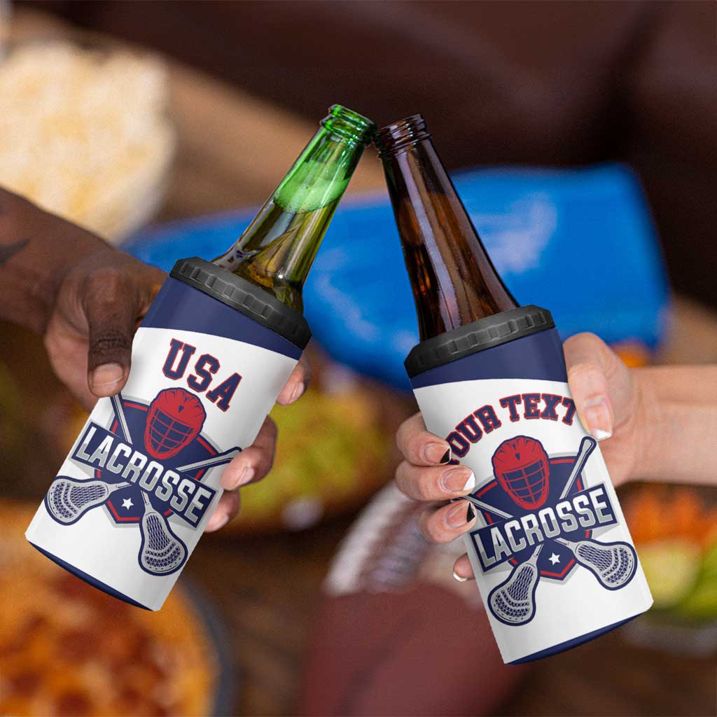 Custom United States Lacrosse 4 in 1 Can Cooler Tumbler Go Champions White Version