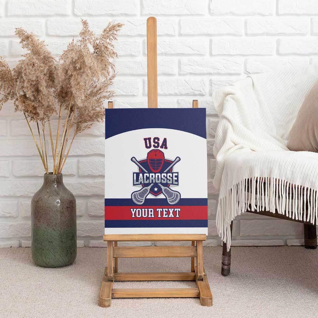 Custom United States Lacrosse Canvas Wall Art Go Champions White Version