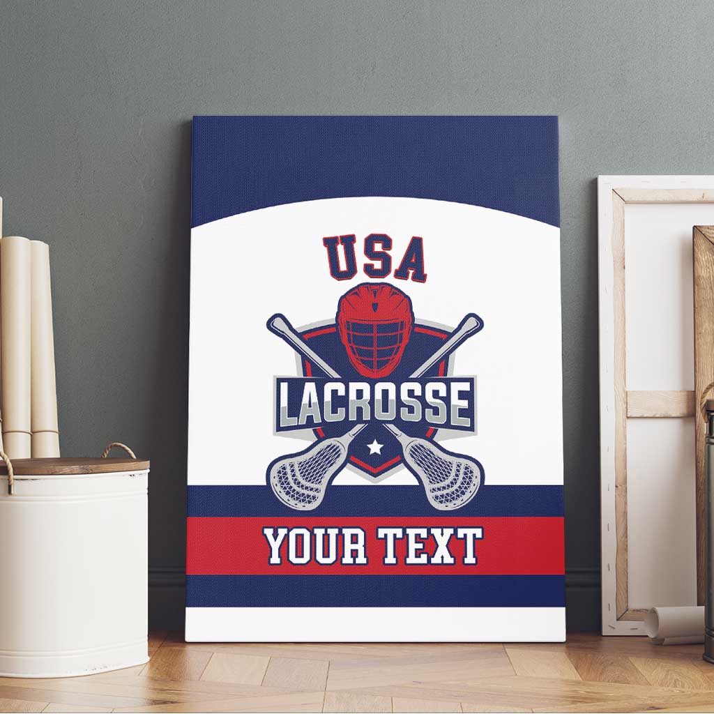 Custom United States Lacrosse Canvas Wall Art Go Champions White Version