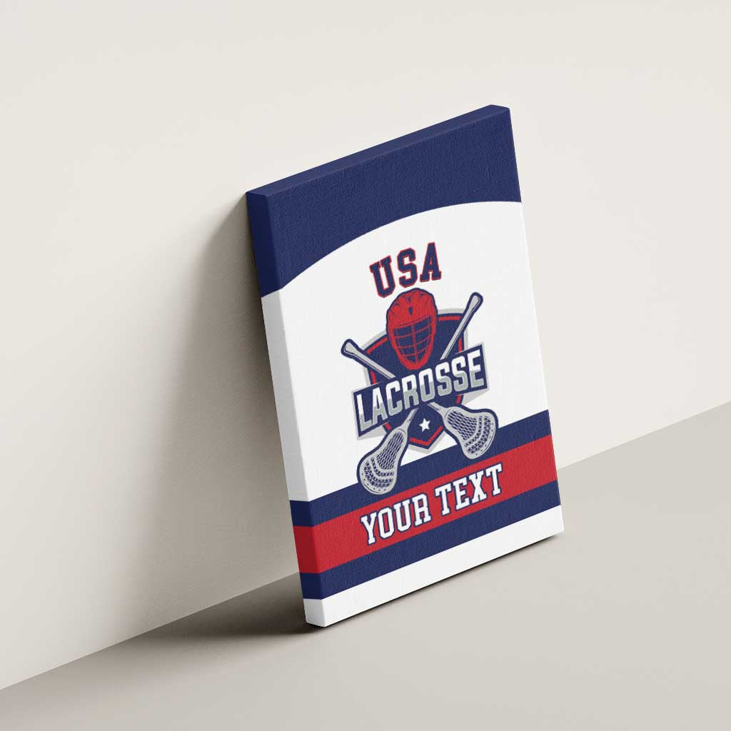 Custom United States Lacrosse Canvas Wall Art Go Champions White Version