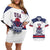 Custom United States Lacrosse Couples Matching Off Shoulder Short Dress and Hawaiian Shirt Go Champions White Version