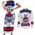 Custom United States Lacrosse Couples Matching Short Sleeve Bodycon Dress and Long Sleeve Button Shirt Go Champions White Version