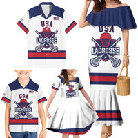 Custom United States Lacrosse Family Matching Mermaid Dress and Hawaiian Shirt Go Champions White Version