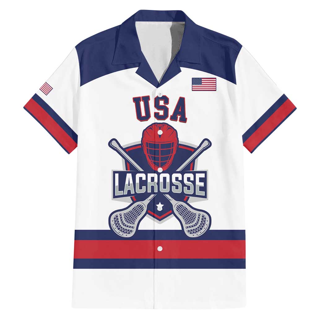 Custom United States Lacrosse Family Matching Mermaid Dress and Hawaiian Shirt Go Champions White Version