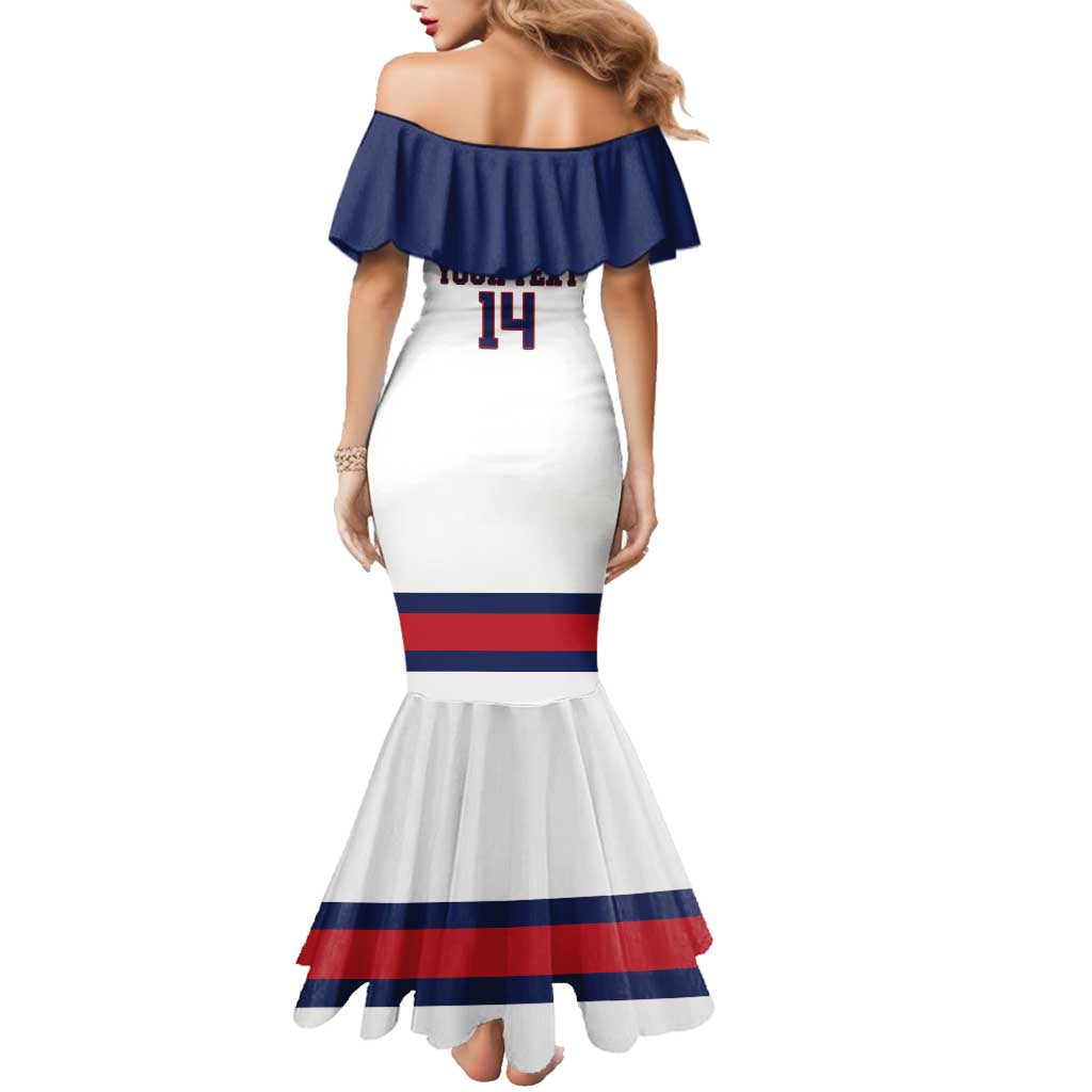 Custom United States Lacrosse Family Matching Mermaid Dress and Hawaiian Shirt Go Champions White Version