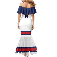 Custom United States Lacrosse Family Matching Mermaid Dress and Hawaiian Shirt Go Champions White Version