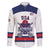 Custom United States Lacrosse Family Matching Off The Shoulder Long Sleeve Dress and Hawaiian Shirt Go Champions White Version