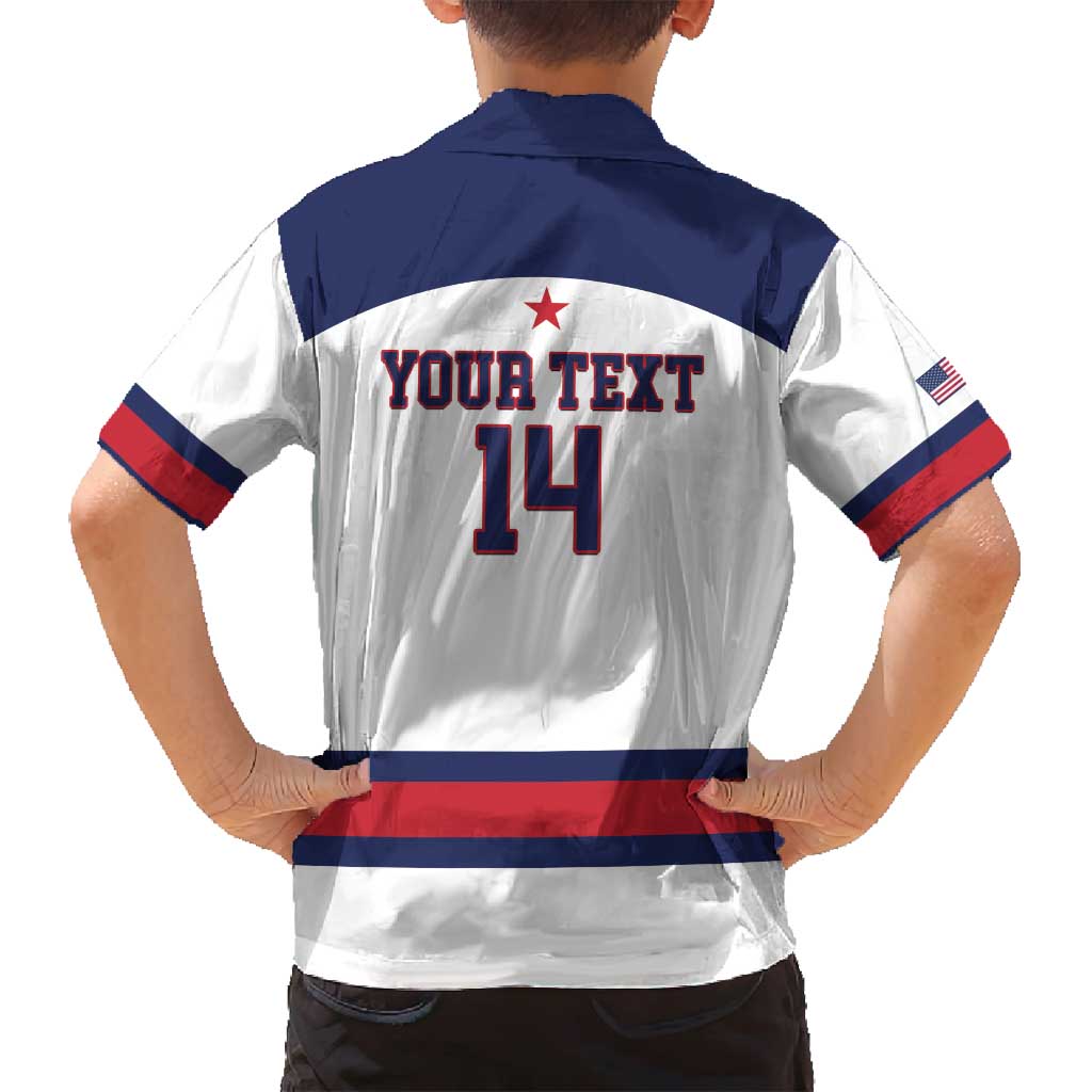 Custom United States Lacrosse Family Matching Off Shoulder Maxi Dress and Hawaiian Shirt Go Champions White Version