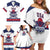 Custom United States Lacrosse Family Matching Off Shoulder Short Dress and Hawaiian Shirt Go Champions White Version