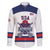Custom United States Lacrosse Family Matching Off Shoulder Short Dress and Hawaiian Shirt Go Champions White Version