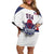 Custom United States Lacrosse Family Matching Off Shoulder Short Dress and Hawaiian Shirt Go Champions White Version