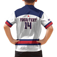 Custom United States Lacrosse Family Matching Short Sleeve Bodycon Dress and Hawaiian Shirt Go Champions White Version