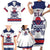 Custom United States Lacrosse Family Matching Short Sleeve Bodycon Dress and Hawaiian Shirt Go Champions White Version