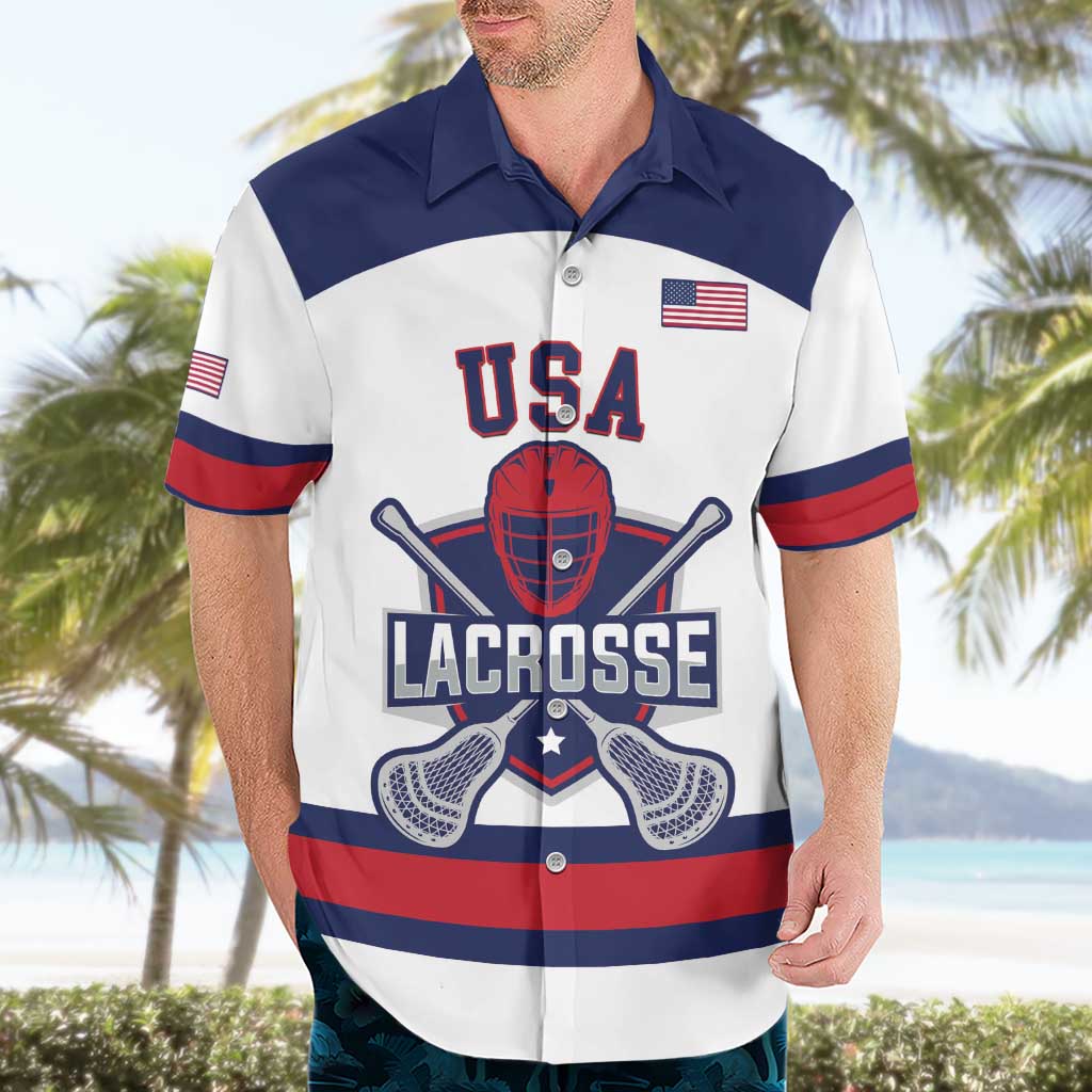 Custom United States Lacrosse Hawaiian Shirt Go Champions White Version
