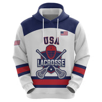 Custom United States Lacrosse Hoodie Go Champions White Version