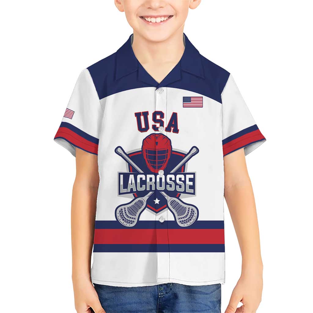 Custom United States Lacrosse Kid Hawaiian Shirt Go Champions White Version