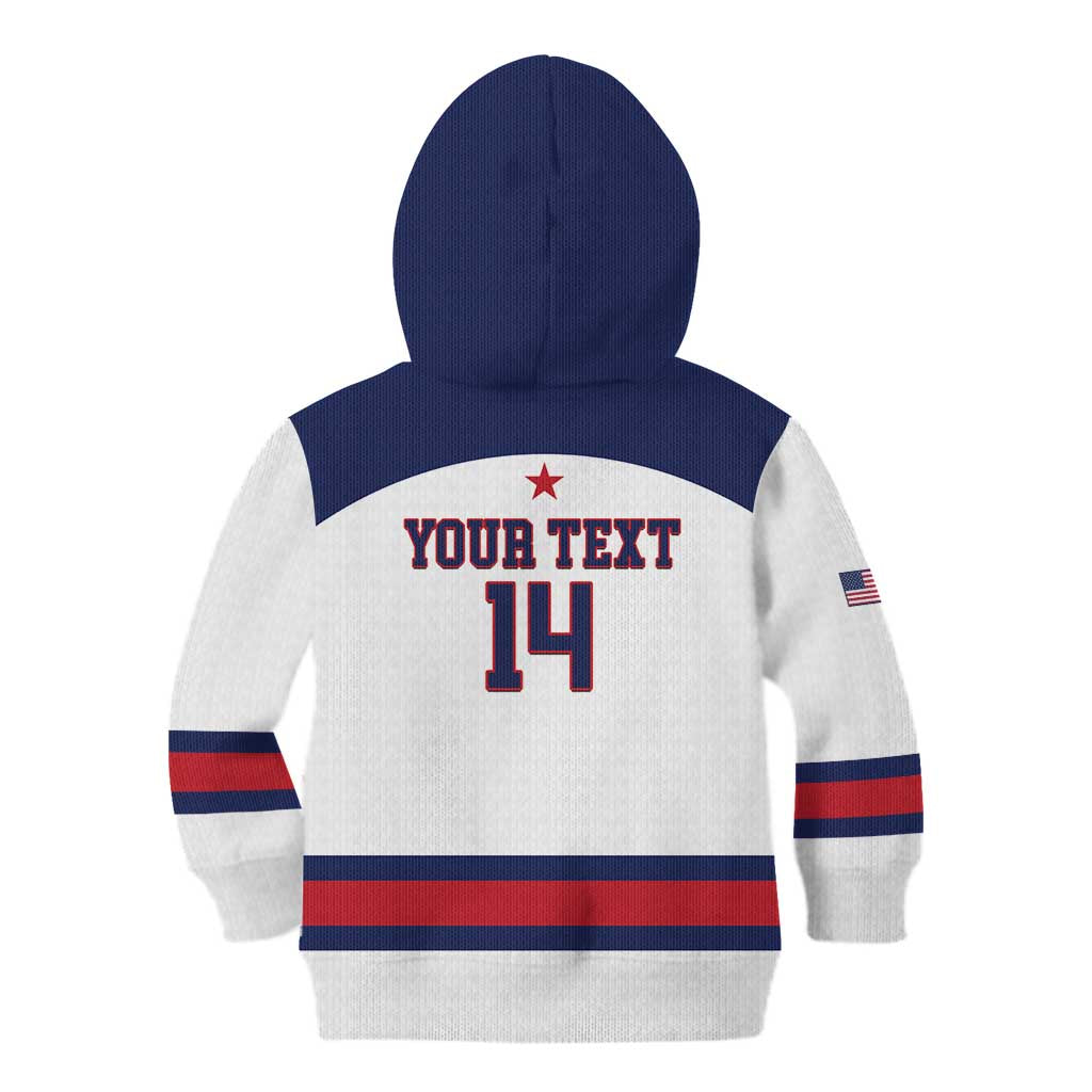 Custom United States Lacrosse Kid Hoodie Go Champions White Version
