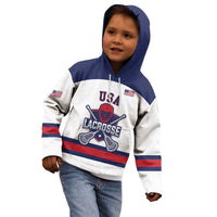 Custom United States Lacrosse Kid Hoodie Go Champions White Version