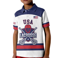 Custom United States Lacrosse Kid Polo Shirt Go Champions White Version